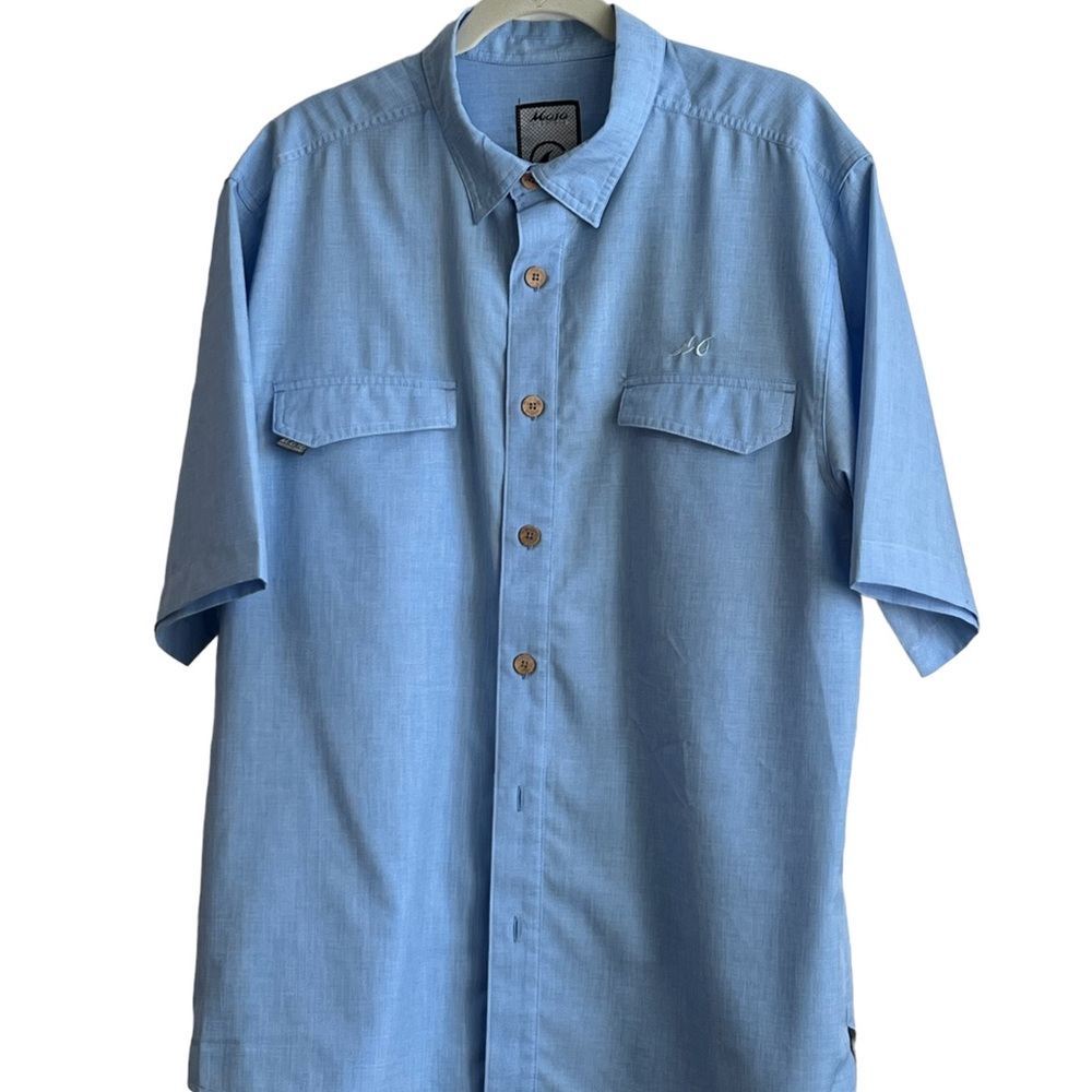 Mojo Sportswear Short Sleeve Fishing Shirt Heron Blue XL NWOT